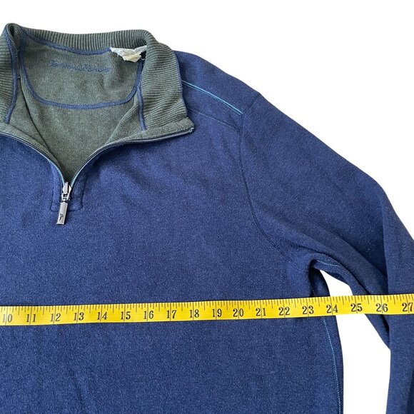 Tommy Bahama 1/4 Zip Pullover Men's Size XL Reversible Blue Green Sweatshirt - Picture 4 of 6